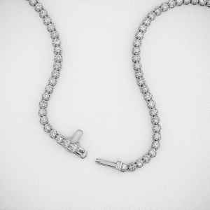 Haute joaillerie à la mode Fine 18k 22k or pur naturel VS-diamant collier lien cubain bijoux Tennis colliers pour femmes OEM - Product Image 5