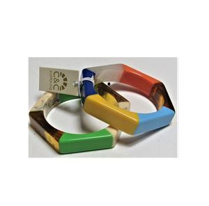 Nuevos brazaletes de resina epoxi, accesorio de moda hecho a mano para hecho a medida 100%, brazalete grueso de alta calidad, forma más nueva ecológica - Product Image 3