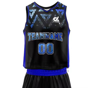 Custom Color Men's Sleeveless Basketball Uniform 100% Polyester Anti-Bacterial Breathable Quick Dry Heat-Transfer Printed Summer - Product Image 4