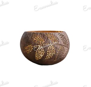 Cuenco ovalado bonito para ensalada de madera, cuencos de Coco, vajilla pequeña de arroz, fruta, coco, arte de bambú, decoración del hogar, respetuoso con el medio ambiente - Product Image 1