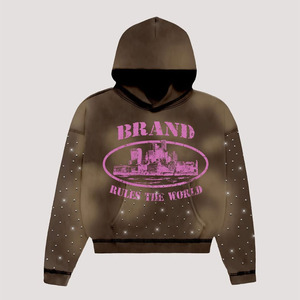 Sweat à capuche vierge court surdimensionné pour hommes, épaule tombante, 100% coton, polyester, polaire, logo personnalisé, sweat à capuche Boxy pour hommes - Product Image 2