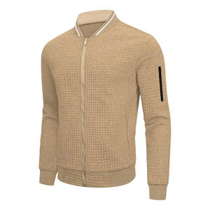 แจ็กเก็ตบอมเบอร์ลำลองทรงหลวมมีซิปเสื้อโค้ทแจ็คเก็ตผู้ชาย - Product Image 3