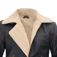 Veste bomber en cuir de vache véritable de qualité supérieure pour homme, col montant, logo sur le devant, haute qualité