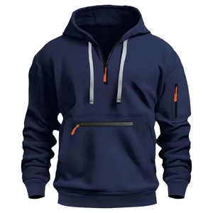 Sweat-shirt de sport, mode printemps et automne, poche sur le bras, cordon de serrage, capuche, couleur unie, logo personnalisé, sweat-shirts tendance - Product Image 6