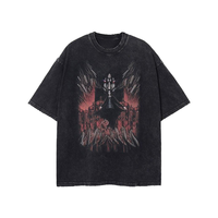 T-shirt Vintage en Coton Tricoté Solide 100% Coton de Haute Qualité, Lavage Minéral, OEM, Vente en Gros, Impression Personnalisée, Style Streetwear