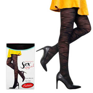 Collant Fantasia Zebra Mod. Calze 9415-10 Taglia XL con Motivi Trasparenti, Opachi, a Righe, a Pois e con Strass in Nylon - Product Image 1