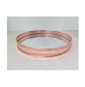 Vente en gros de plateau de miroir en aluminium fer moderne forme de parfum de Noël fini en cuivre pour décoration de bijoux - Product Image 1