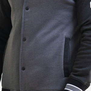 Último diseño de lujo botón acanalado cuello y puños Varsity chaqueta para hombres Cierre de botón Letterman College Baseball Bomber - Product Image 5