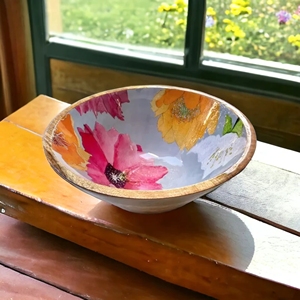 Bol à collation en bois moderne et écologique sans BPA fini intérieur imprimé élégant jetable résistant à la chaleur pour les maisons et les restaurants - Product Image 5