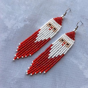 ต่างหูลูกปัดซานตาคลอสทำด้วยมือสำหรับเทศกาลเทศกาลคริสต์มาสวันหยุดของขวัญสำหรับผู้หญิงเครื่องประดับงานเลี้ยงฤดูหนาวสไตล์ที่เป็นเอกลักษณ์ - Product Image 4