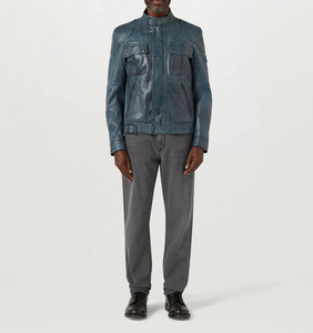 Veste en cuir de vachette véritable légère à capuche pour hommes personnalisée au meilleur prix Fabricant fabriqué en gros pur avec logo personnalisé OEM - Product Image 2