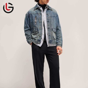 Veste en jean décontractée pour homme, épaisse, imperméable, écologique, tendance, col rabattu, style urbain, hiver - Product Image 4