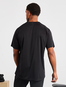 Camiseta de entrenamiento de algodón de alta elasticidad, Camiseta deportiva holgada para hombres con músculos, camiseta de gimnasio, camiseta de ajuste relajado con serigrafía - Product Image 5