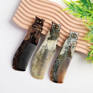 CUERNO IMPULSADO POR EL USUARIO BUFFALO PEINES AL POR MAYOR Peines de cuerno antiestáticos naturales para regalos de vacaciones por artesanía de media luna - Product Image 5