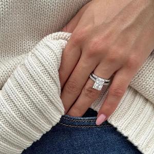 Corte radiante Premium 1 quilate VVS2 E Color Lab Grown Diamond 10K oro plata anillo de compromiso IGI certificado personalizado OEM joyería - Product Image 6