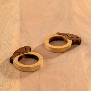 Anneau de serviette en forme d'oiseau en bois avec finition teinte personnalisée, fabriqué à la main par KSN - Product Image 3