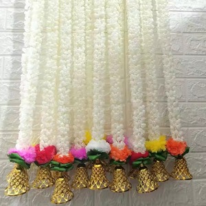 Guirnalda de caléndula de campanas doradas artificiales estilo Mogra para bodas Mandaps Mehndis Baby Showers celebraciones festivas decoración del hogar - Product Image 1