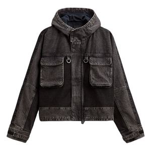 Veste en jean vintage à boutons avec broderie personnalisée STITCHMODE, impression de logo, lavage vintage, veste décontractée pour homme, poche plaquée de haute qualité - Product Image 1