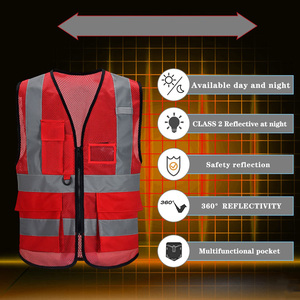 Haute visibilité noir garde de sécurité gilet jetable Construction industrielle échappée poche marche combinaison réfléchissante HPPE - Product Image 2