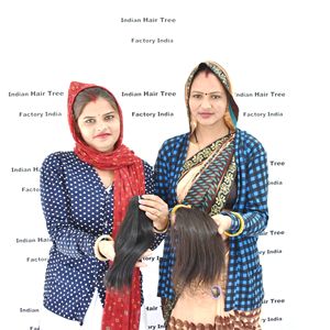 Vendeur vierge en gros brut sans traitement chimique paquets de force non traités extensions de cheveux indiens aucun emmêlement des cheveux humains - Product Image 6