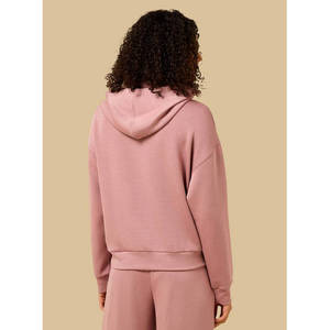Plain Full <b>Zip</b> Women's Winter Breathable <b>Hoodie</b> Polyester Blend Solid Casual Sweatshirt Long Sleeve Pockets Custom Private Label - Product Image 5