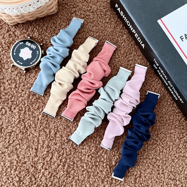 Forwelleny 18mm 20mm French Elastic Headband Fabric Strap for Samsung Watch 6 Classic Watch Band for Huawei GT4
