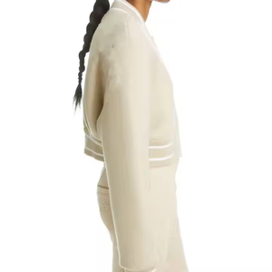 Veste universitaire courte décontractée pour femmes coupe-vent en laine respirante pour été adulte grande taille imprimé techniques - Product Image 3