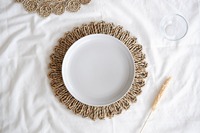 Napperon fleur jonc de mer tissé décor de Table de mariage Boho Table à manger chargeur rustique Vintage napperon tapis naturel chaleur tapis de table