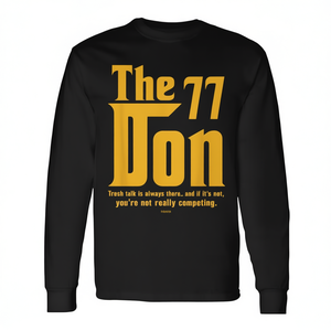T-shirt à manches longues The 77 Don, imprimé noir et or, design inspiré du basketball, col rond unisexe, vêtements de sport pour adultes - Product Image 3