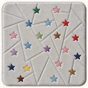 Tapis de bain rectangulaire minimaliste en microfibre avec motif géométrique et dos antidérapant en caoutchouc pour sol de salle de bain - Product Image 6