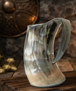 REHMAN CRAFT Handmade Natural Horn Drinking <b>Mug</b> <b>Vintage</b> Rustic Style Large Capacity Beer Tankard Handle Dining Use Uttar Pradesh - Product Image 5