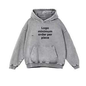 Sudadera Vintage para Hombre, 340g, Felpa, 100% Algodón, Estilo Lavado, Uniforme, Impresión de Logotipo, Sin Marca - Product Image 1