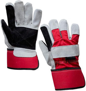 Paume renforcée, qualité fendue, cuir A, doublure en coton, manchette de sécurité large, pour hommes et femmes, mécanique, jardinage - Product Image 1