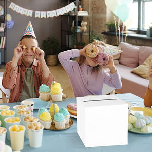 Caja de Tarjeta blanca Favores DE BODA Caja de correos Caja de dinero de recepción de cartón Soporte para recepción de boda, Baby Showers, Aniversario - Product Image 4