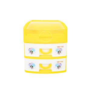 3-Layer Plastic Tabletop Organizer <b>Box</b> Dustproof Flip-Top Sorting Cosmetic Caddy <b>Mini</b> Plastic Medicine Cabinet with Drawers - Product Image 5