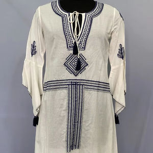 ชุดเดรสสำหรับใส่ในบ้านผ้าฝ้ายสีล้วนพร้อมกระเป๋าของผู้หญิงชุดเดรสใส่ในเลานจ์เข้ารูปแบบ100% ได้รับการออกแบบอย่างสวยงาม - Product Image 1