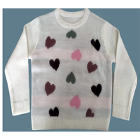 Pull en laine/acrylique pour bébés filles, conception imprimée AOP, effet délavé, ODM/OEM, BD FOB, en stock, délai d'échantillon de 7 jours