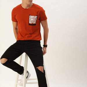 T-shirt pour homme personnalisé respirant en gros, t-shirt streetwear de qualité supérieure, t-shirt en tissu 100% coton pour homme - Product Image 3