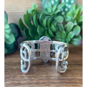 Vintage Mike Platero Royston Turquoise & Sterling <b>Silver</b> <b>Cuff</b> <b>Bracelet</b> Fashionable Accessory - Product Image 3