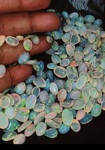 Cabujón de corte ovalado de piedra lunar arcoíris etíope blanco Natural, mezcla de piedras preciosas sueltas para la fabricación de joyas - Product Image 3