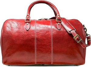 ¡Novedad de 2025! Bolso Voyager de diseño, Color rojo, bolso de equipaje hecho a mano para mujer, cierre de cremallera, bolso de lona de cuero genuino a bajo precio - Product Image 2
