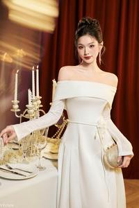 Venta al por mayor 2025 fuera del hombro vestido acampanado adecuado para fiestas elegante y lujoso de alta calidad hecho en Vietnam disponible - Product Image 3