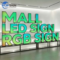 Lettres géantes LED pour extérieur IP65, conçues pour durer, enseignes programmables RVB, enseignes en lettres lumineuses RVB couleur pleine