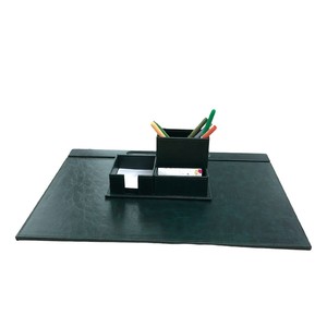 2-Piece 3-in-1 Leather <strong>Desktop</strong> Organizer Set Essential Office <strong>Accessories</strong> including Desk Pad and Mesh for Comfortable Workspace - Product Image 2