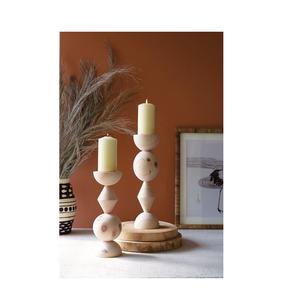 Porte-bougie en bois sculpté artisanal élégant pour la décoration de la maison à Noël, les dîners romantiques et les célébrations spéciales - Product Image 2