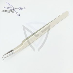 Pinzas para pestañas con logotipo privado, pinzas para pestañas inclinadas antiestáticas de acero inoxidable, extensión de pestañas de belleza hecha en Pakistán - Product Image 6