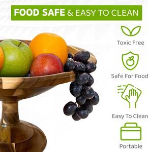 ชามผลไม้ทำจากไม้สำหรับห้องครัวหรูหราที่วางเคาน์เตอร์ผลไม้ชามแบบมีฐานสำหรับตกแต่งเหมาะสำหรับเป็นของขวัญให้กับคุณแม่ - Product Image 3