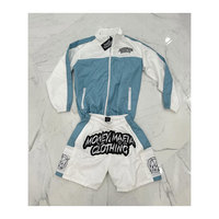 Conjunto Deportivo de Verano para Hombre, Chaqueta Corta Cortavientos de Dos Piezas, 100% Algodón Satinado, Secado Rápido, Estilo Urbano, Personalizable al por Mayor