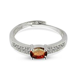 Bague ajustable en grenat et hézonite - Bijou artisanal en pierres semi-précieuses - Product Image 5