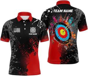 Haute qualité tir à l'arc américain maillot réversible séchage rapide 100% coton décontracté Streetwear longue à manches courtes t-shirt ensemble drôle - Product Image 3